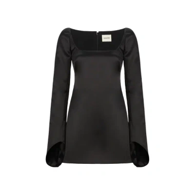 Khaite Tate Long-sleeve Dress In Black
