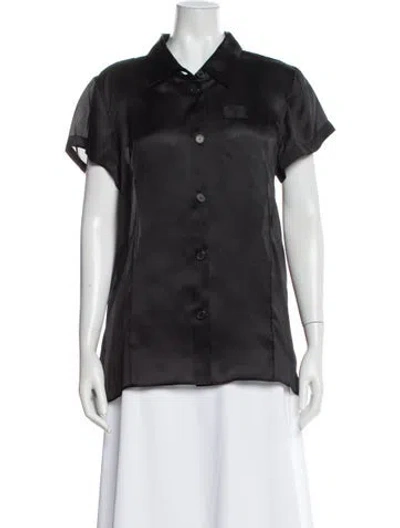 Pre-owned Khaite Short Sleeve Blouse In Black