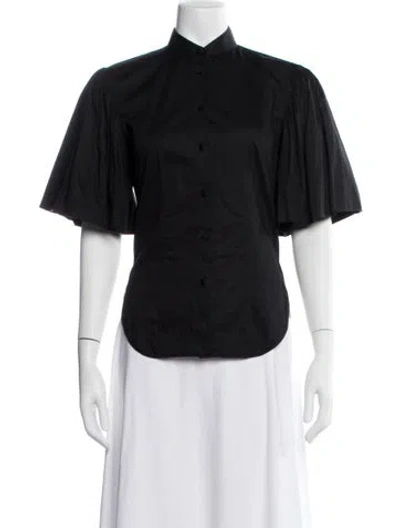 Pre-owned Khaite Short Sleeve Blouse In Black