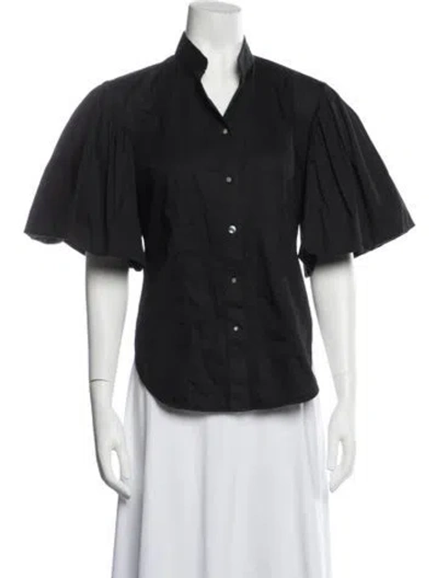 Pre-owned Khaite Short Sleeve Blouse In Black