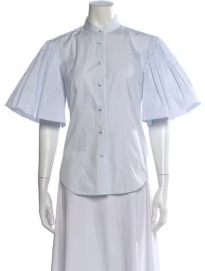 Pre-owned Khaite Short Sleeve Blouse In Blue