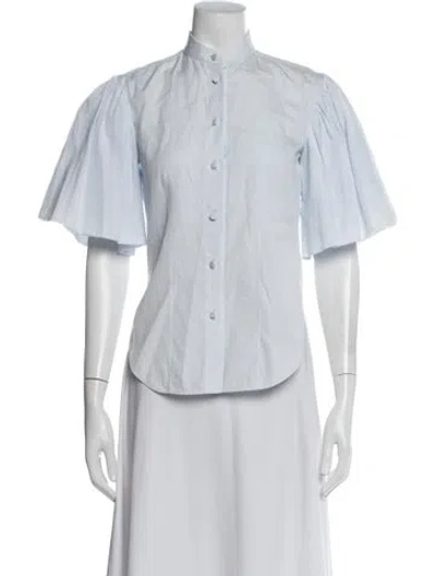 Pre-owned Khaite Short Sleeve Blouse In Blue