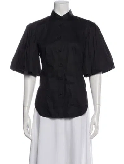 Pre-owned Khaite Short Sleeve Blouse In Gray