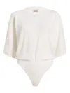 Khaite Simon Boxy Wool-blend Bodysuit In White