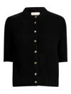 Khaite Short-sleeve Button-up Cardigan In Black
