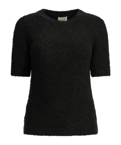 Khaite Short Sleeve Crewneck Jumper In Black