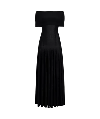 Khaite Short Sleeve Dress In Black