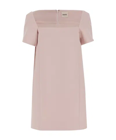 Khaite Short Sleeve Dress In Nude