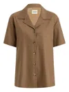 Khaite Short-sleeve Pocket Shirt In Brown