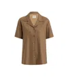 Khaite Short-sleeve Pocket Shirt In Brown