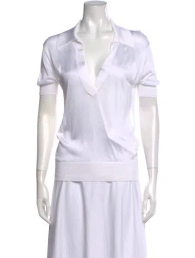 Pre-owned Khaite Short Sleeve Polo In White