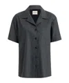 Khaite Womens Storm Riordan Camp-collar Stretch-wool And Cashmere Shirt In Gray