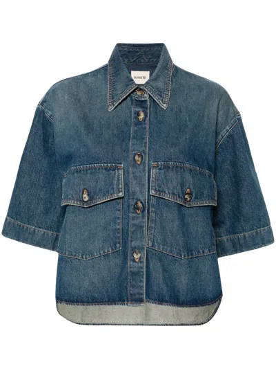 KHAITE SHORT-SLEEVED DENIM SHIRT