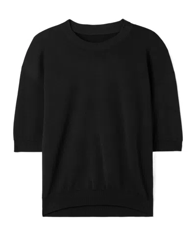Khaite Short-sleeved Knitted Shirt In Black