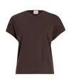 Khaite Devra Cotton-blend Jersey T-shirt In Black