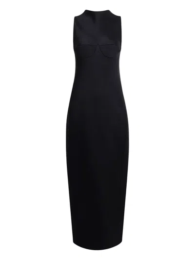 Khaite Shoshanna Bustier-shape Maxi Dress In Black