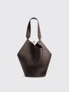 Khaite Small Lotus Leather Top Handle Bag In Brown