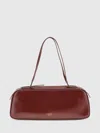 Khaite Simona Crinkled Patent-leather Shoulder Bag In Burgundy