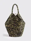 Khaite Lotus Medium Viscose Raffia Tote Bag In Black