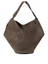 Khaite Lotus Medium Calfskin Suede Tote Bag