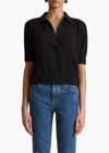 Khaite Jo Shrunken Stretch Cashmere Top In Black