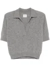 Khaite Shrunken Jo Cashmere Top In Grey