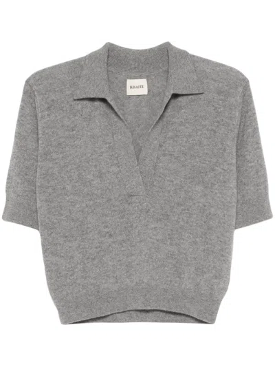 Khaite Shrunken Jo Cashmere Blend Sweater In Grey