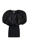 Khaite Siel Bubble Twill Mini Dress In Black
