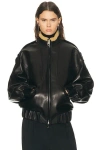 Khaite Sigi Shearling-trimmed Leather Jacket In Black
