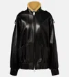 Khaite Sigi Shearling-trimmed Leather Jacket In Black
