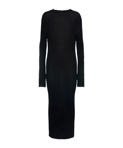 Khaite Sigrid Fine Wool Long Dress In Black