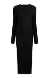 Khaite Sigrid Merino Wool Midi Dress In Black