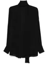 Khaite Tash Pussy-bow Silk-chiffon Blouse In Black