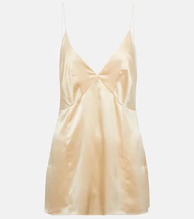 Khaite Grisella Longline Silk Camisole In Neutrals
