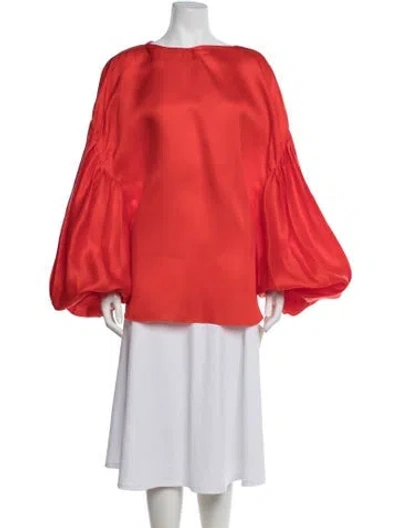 Pre-owned Khaite Silk Crew Neck Blouse W/ Tags In Red