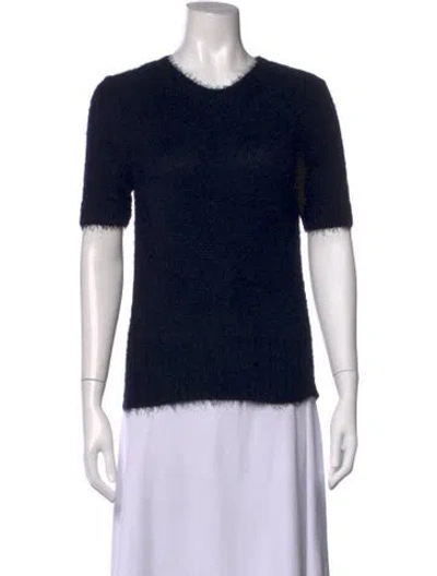 Pre-owned Khaite Silk Crew Neck Sweater In Black/blue