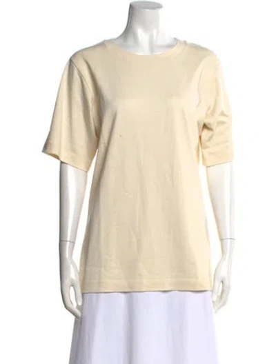 Pre-owned Khaite Silk Crew Neck T-shirt In Neutral