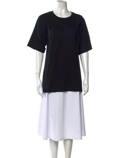 Pre-owned Khaite Silk Crew Neck T-shirt W/ Tags In Black