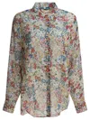 Khaite Goya Floral Silk Chiffon Button-down Top In Multi