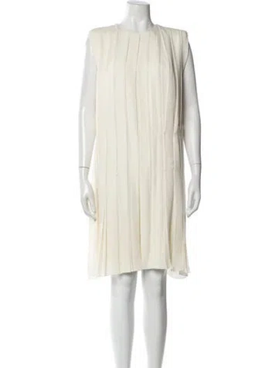 Pre-owned Khaite Silk Knee-length Dress In Neutral