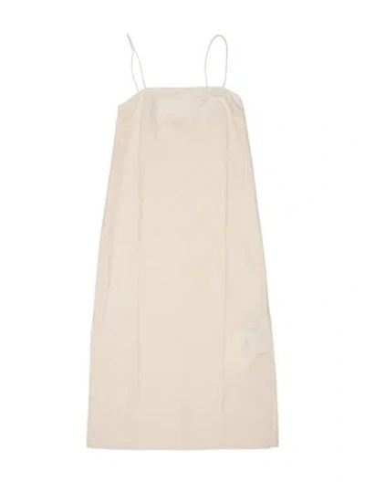 Pre-owned Khaite Silk Knee-length Dress W/ Tags In Neutral