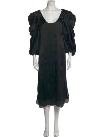 Pre-owned Khaite Silk Long Dress In Black