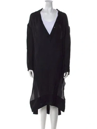 Pre-owned Khaite Silk Long Dress In Black