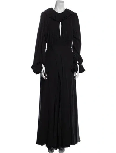 Pre-owned Khaite Silk Long Dress In Black