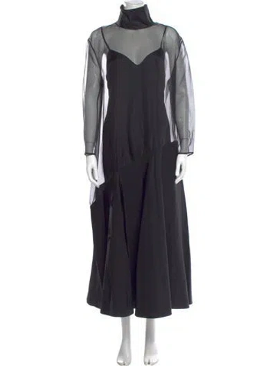 Pre-owned Khaite Silk Long Dress In Black