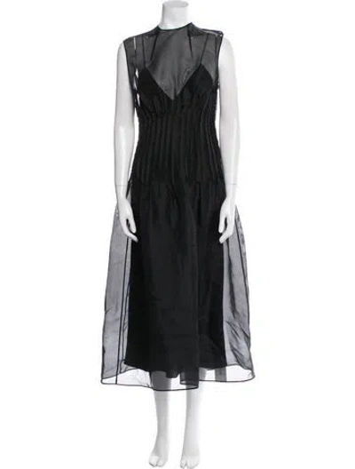 Pre-owned Khaite Silk Long Dress In Black