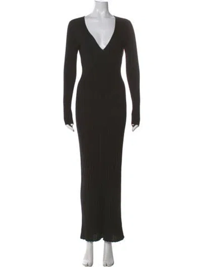 Pre-owned Khaite Silk Long Dress In Black