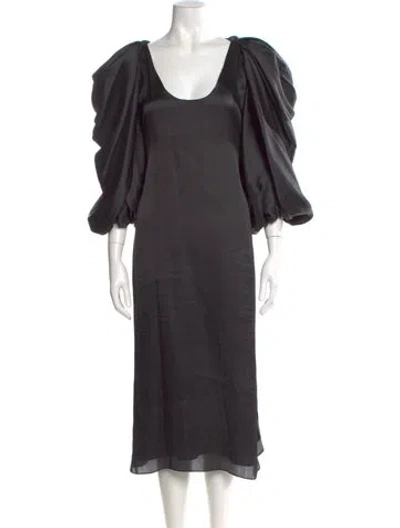Pre-owned Khaite Silk Long Dress In Gray