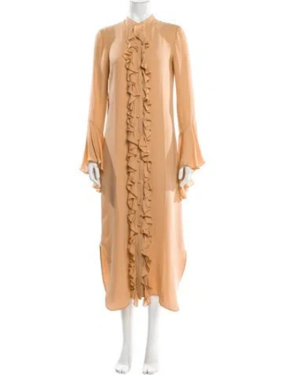 Pre-owned Khaite Silk Long Dress In Neutral
