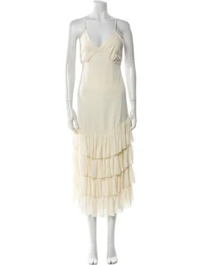 Pre-owned Khaite Silk Long Dress In Neutral
